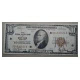 1929 $10 Federal Reserve New York, NY Bank Note