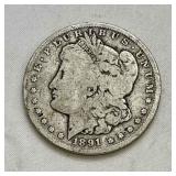 1891 CC Morgan Silver Dollar