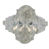 14k Gold 6.11 ct Oval Cut Lab Diamond Ring