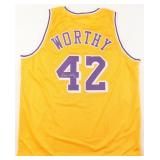 Autographed James Worthy Jersey