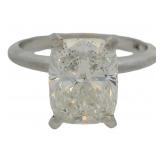 14kt Gold 3.10 ct Cushion Cut Lab Diamond Ring