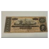1864 $20 Confederate States Bank Note