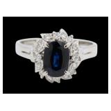 Platinum 1.76 ct. Natural Sapphire & Diamond Ring