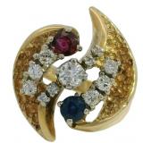 14kt Gold Gemstone & Diamond Estate Ring