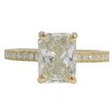 14kt Gold 2.53 ct Radiant Cut Lab Diamond Ring