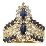 18k Gold 1.79ct Natural Sapphire & VS Diamond Ring