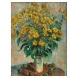 Jerusalem Artichoke Flowers Canvas by Claude Monet