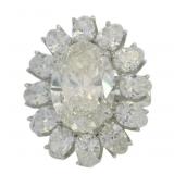 14k Gold 9.46 ct VS Oval Cut Lab Diamond Ring