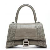 Balenciaga Croc Embossed Hourglass Top Handle Bag
