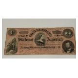 1864 $100 Confederate States Bank Note