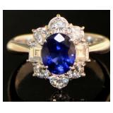 Platinum 2.30 ct Natural Sapphire & Diamond Ring