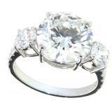 14kt Gold 6.01 ct Round VS Lab Diamond Ring