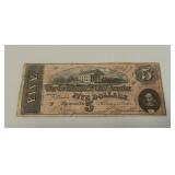 1864 $5 Confederate States Bank Note