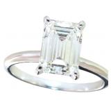 14kt Gold 2.77 ct Emerald Cut VS Lab Diamond Ring