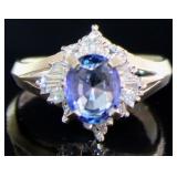Platinum 1.69 ct Natural Sapphire & Diamond Ring
