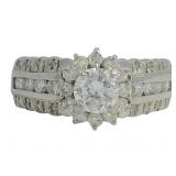 Platinum Brilliant Natural Diamond Halo Ring