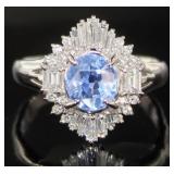 Platinum 3.61 ct GIA Sapphire & Diamond Ring