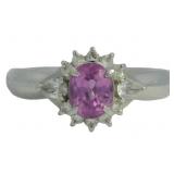 Platinum 1.25 ct Pink Sapphire & Diamond Ring