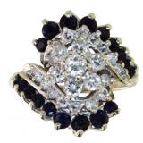 14kt Gold 1.70 ct Natural Diamond & Sapphire Ring