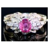 Platinum 1.05 ct Pink Sapphire & Diamond Ring