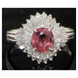 Platinum 2.44 ct GIA Pink Sapphire & Diamond Ring