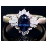 Platinum 1.28 ct Natural Sapphire & Diamond Ring