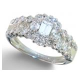 Platinum 2.05 ct Natural Brilliant Diamond Ring