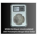 1886 Philadelphia MS64 Morgan Silver Dollar