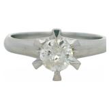 Platinum 3/5 ct Natural Brilliant Diamond Ring