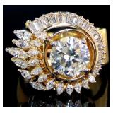 18kt Gold Natural 3.69 ct Brilliant Diamond Ring