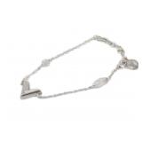 LOUIS VUITTON "V" SILVER NECKLACE