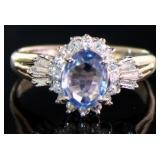 Platinum 1.46 ct GIA Sapphire & VS Diamond Ring