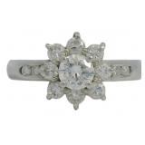 Platinum .90 ct Natural Brilliant Diamond Ring