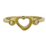 18kt Gold TIffany & Co. Diamond Open Heart Ring