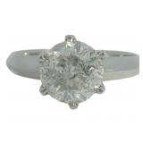 Platinum 1.92 ct Natural Diamond Solitaire Ring