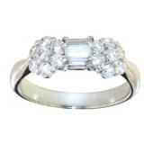 Platinum 3/4 ct Natural Brilliant Diamond Ring