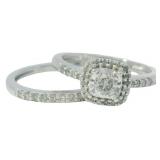 Cushion Cut 1/2 ct Diamond 2 pc Wedding Set