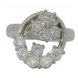 Platinum 0.72 ct Natural VS Diamond Spin Ring