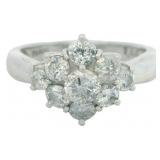 Platinum 1.00 ct Natural Brilliant Diamond Ring
