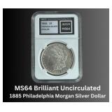 1887 Philadelphia MS64 Morgan Silver Dollar