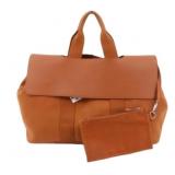 Hermes Valparaiso MM Canvas & Leather Tote Bag