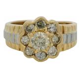 18kt Gold/Platinum 1.00 ct Natural Diamond Ring