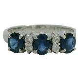 Platinum 1.25 ct Natural Sapphire & Diamond Ring