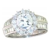 Platinum 2.24 ct Natural Princess Cut Diamond Ring