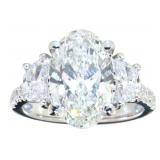 14kt Gold 5.44 ct Oval Lab Diamond Ring
