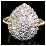 Platinum 1.00 ct Natural Brilliant Diamond Ring