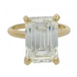 14k Gold 5.56 ct Emerald Cut VS Lab Diamond Ring