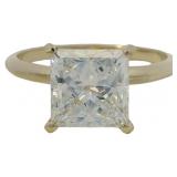 14k Gold 2.88 ct Princess Cut VS Lab Diamond Ring