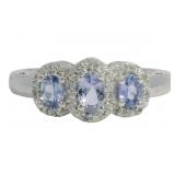 Natural Tanzanite Past Present Future Ring