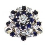 14kt Gold 1.40 ct Natural Diamond & Sapphire Ring